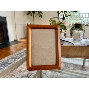 Vintage Mid Century Modern Wood Picture frame, 5" x 7", Danish Rounded Edge